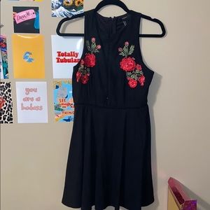 Floral velour dress